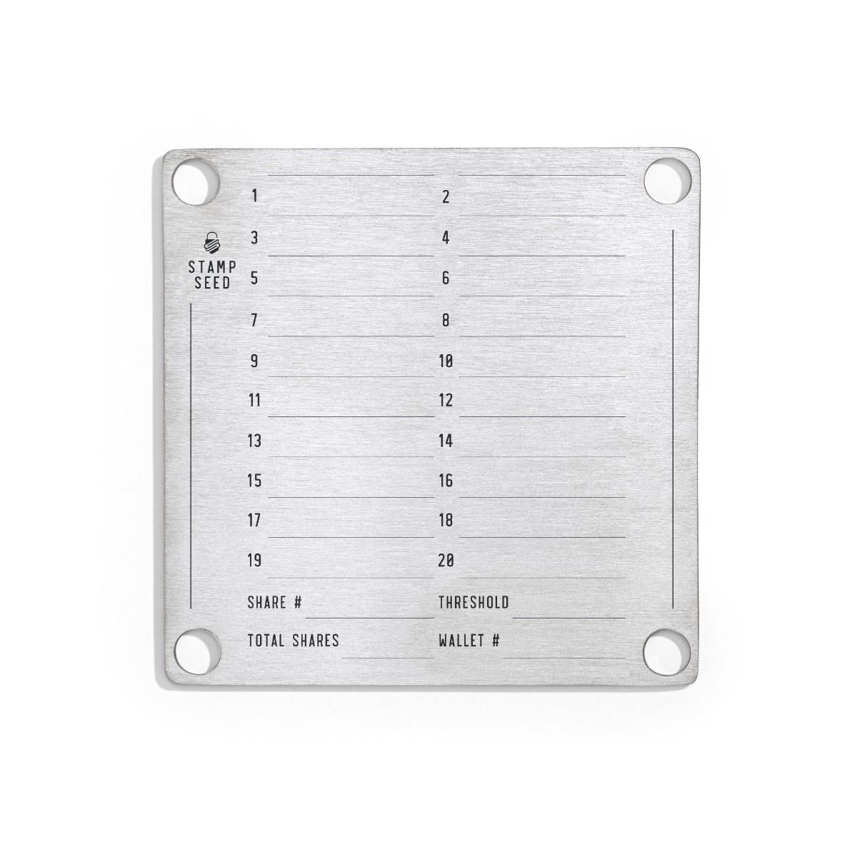Shamir Backup Titanium Seed Plates
