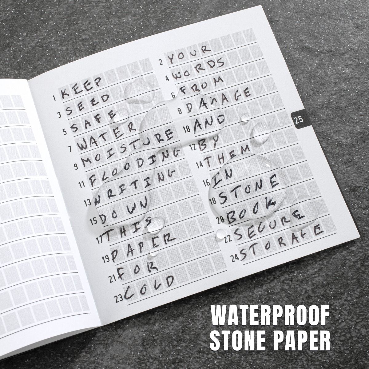 Waterproof Seed Phrase Book